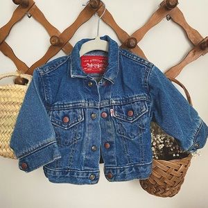 VINTAGE Levis Denim Jacket RARE WHITE TAB baby jean jacket 12 month Levi’s